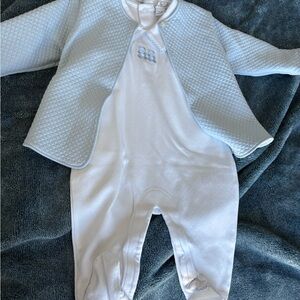 NWOT Kissy Kissy Baby Blue and White Outfit Set 6-9M